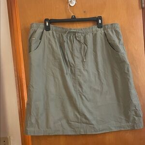 Casual Drawstring A-Line Skirt in Olive Green